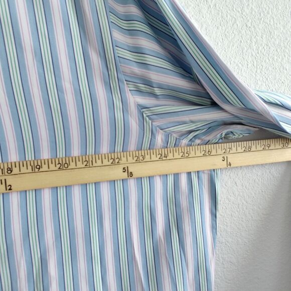 POLO RALPH LAUREN Mens Large Button Down WorkPink Green Blue Stripe 100% Cotton - Picture 5 of 7